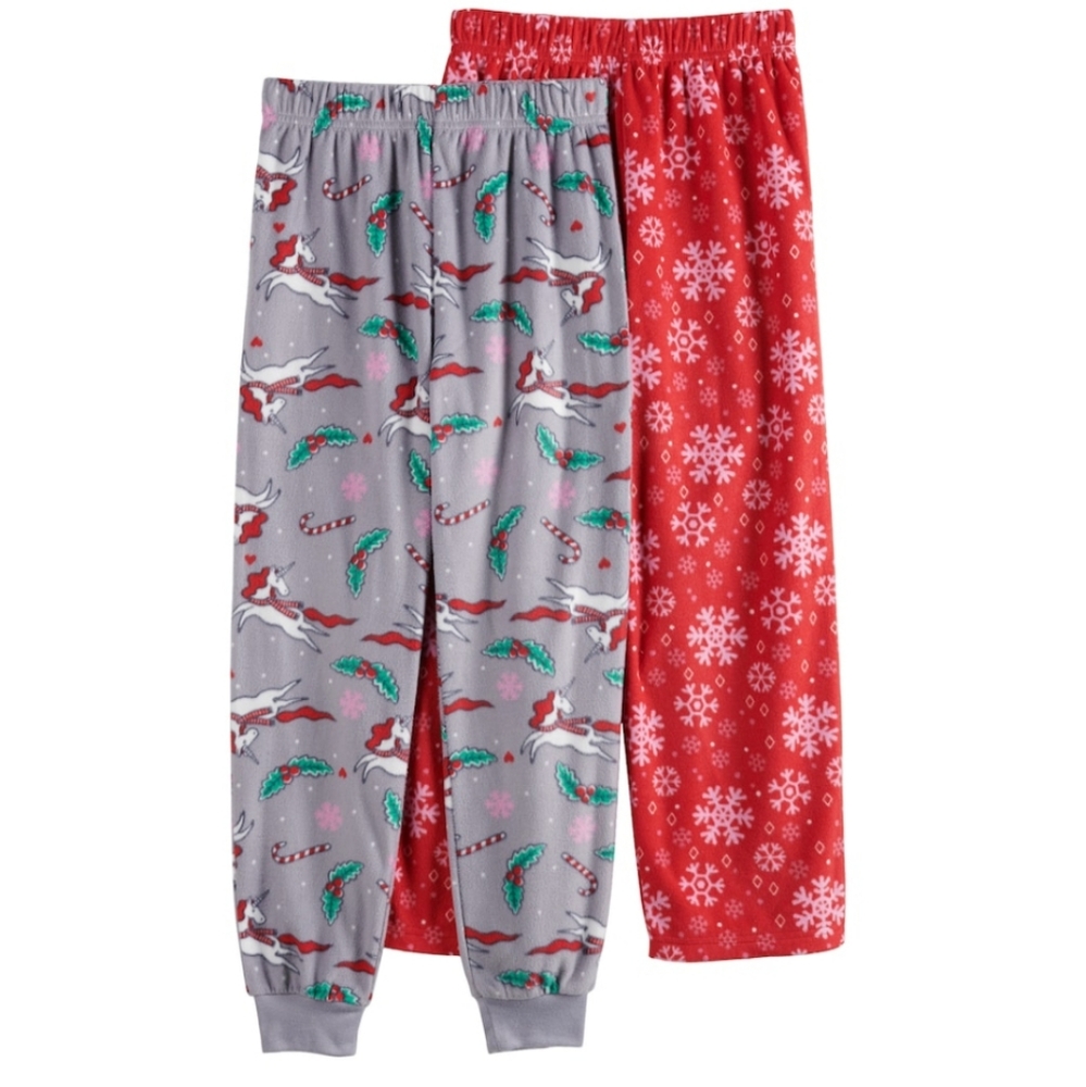 Cuddl Duds Christmas Pajama Pants Soft Youth Girl's Size 6 6X Set of 2 NEW Gift